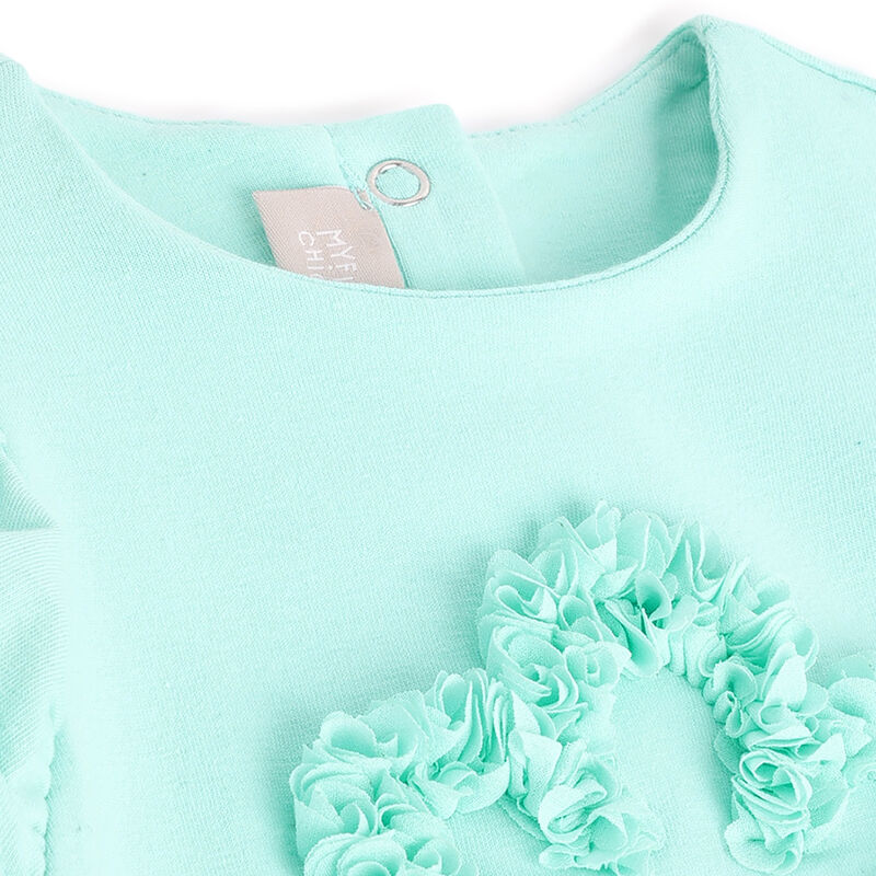 Girls Medium Light Blue Embellished Short Sleeve T-Shirt image number 2